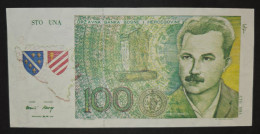 BOSNIA AND HERZEGOVINA- 100 UNA 1991. RARE !!! - Bosnie-Herzegovine