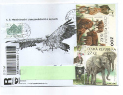 Czech Republic 2023 - Vulture International Awareness, Special Cover And Nice Stamps From S/S, Reg. Used - Aigles & Rapaces Diurnes