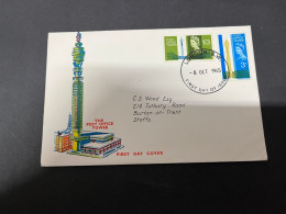 27-9-2023 (2 U 19) UK FDC Cover (1 Cover Posted) The Post Offfice Tower (1965) - 1952-1971 Pre-Decimal Issues