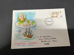 27-9-2023 (2 U 19) UK FDC Cover (1 Cover Posted) Captain Cook (1968) - 1952-1971 Pre-Decimal Issues