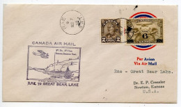 Canada 1932 First Flight Cover - Rae, NWT To Great Bear Lake, NWT; Scott C3 - 6c. On 5c. Airmail Stamp - Primeros Vuelos