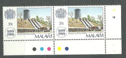 Malawi, 1988 (#518f), Lloyd's Of London England British Insurance Hydroelectric Power Station Nkula Waterfall Dam Indust - Usines & Industries
