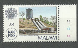 Malawi, 1988 (#518b), Lloyd's Of London England British Insurance Hydroelectric Power Station Nkula Waterfall Dam Indust - Usines & Industries