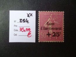 TP France Neuf ** 1927  N° 254 Cote 75,00 € - Unused Stamps