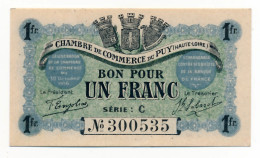 C.D.C. // LE PUY (Haute-Loire 43) // Octobre 1916 // Un Franc // Sans Filigrane  // SUP - Chambre De Commerce