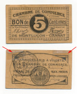 C.D.C. // MONTLUCON-GANNAT (Allier 3) // Cinq Centimes // Sans Filigrane  // TTB - Chambre De Commerce