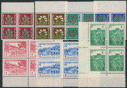 Antituberculeux (1950) - N°834/40** Neuf Sans Charnières (MNH) En Bloc De 4, Coin De Feuille - Unused Stamps