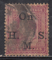 EFO, Paper Creased Variety, 8a Edwrd, Eight Annas, British India Used 1902 Service - 1902-11 King Edward VII