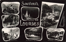 FRANCE - Lourdes - Château - La Grotte - La Basilique - La Gare -  Carte Postale Ancienne - Lourdes