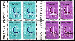 TURKEY 1966 EUROPA. Complete Set. BLOCKS Of 4v, MNH - 1966