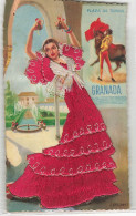 FANTAISIE - Carte Brodée - Plaza De Toros - Granada - Carte Postale Ancienne - Borduurwerk