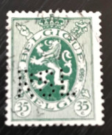 Timbre Oblitéré Perforé Belgique 1929 - 1929-1937 Heraldic Lion