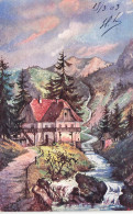 ARTS - Peintures Et Tableaux - Une Maison Dans La Montagne - Carte Postale Ancienne - Malerei & Gemälde