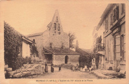 FRANCE - Marsac - L'Eglise Au XV Siècle Et La Place  - Carte Postale Ancienne - Andere & Zonder Classificatie