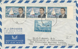 Greece Air Mail Cover Sent To USA 16-3-1961 Crown Prince Konstantin Gold At Olympic Games In Rom - Covers & Documents