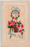 FANTAISIES - Bonne Fête - Carte Brodée - Carte Postale Ancienne - Embroidered