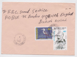 Djibouti Lettre Timbre Héron Goliath Victor Hugo Stamp Air Mail Cover 1992 - Djibouti (1977-...)