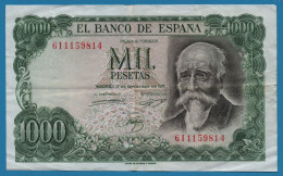 ESPANA 1000 PESETAS 17.09.1971 # 6I1159814 P# 154  José Echegaray - 1000 Pesetas