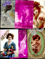 Lot De 88 Cartes Postales Dites « Romantiques » - Période+/- 1930 Représentant La Plupart  De Jeunes Femmes Et Des ---> - Sammlungen & Sammellose
