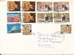 Greece Cover Sent To Denmark 25-9-1988 With A Lot Of Stamps - Briefe U. Dokumente