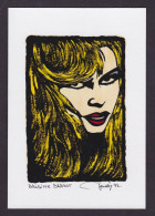 CPM Bardot Brigitte Dessin Original Vernissé En 13 Ex. Numérotés Signés Par L'artiste JIHEL - Famous Ladies