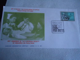 GREECE COMMEMORATIVE  COVER  1980 CONGREESS  PEDIARICS  MEDICAL - Médecine