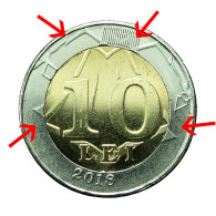 Error Moldova Coin 10 Lei 2018 Bimetallic 01663 - Moldavie