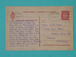 DB22  NORGE    BELLE CARTE  ENTIER 1920 KRISTIANA   A THURINGEN ++AFFR INTERESSANT++ - Postal Stationery