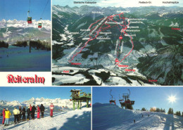 AUSTRIA, STYRIA, DACHSTEIN TAUERN GEBIET, REITERALM, MOUNTAIN, MAP, PANORAMA, SKI RESORT, CABLE CAR, WINTER, SNOW - Ramsau Am Dachstein