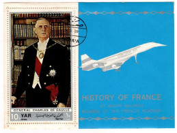 Yemen  Cat 1030  1969  Personalities Of French History General Charles De Gaulle Minisheet,used - Yemen