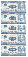 VIET NAM 5000 DONG 1991 UNC P 108 ( 5 Billets ) - Vietnam