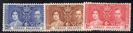 CI158 - BRITISH VIRGIN ISLANDS 1937 , Serie Yvert N. 71/73  ***  MNH Incoronazione - British Virgin Islands