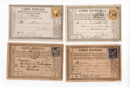 !!! LOT DE 4 CARTES PRECURSEUR CERES ET SAGE CACHETS DE VAUCOULEURS, LIGNY, BAR LE DUC ET ST MIHIEL (MEUSE) - Cartes Précurseurs