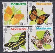 Montserrat N° 442 / 45  XX Faune : Papillons, Les 4 Valeurs Sans Charnière, TB - Montserrat