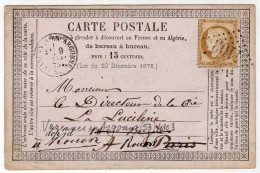 !!! CARTE PRECURSEUR CERES CACHET DE VARENNES EN ARGONNE (MEUSE) 1875 - Cartes Précurseurs