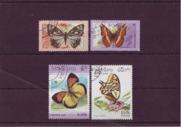 Asie - Laos - Papillons  - 4 Timbres Différents - 5247 - Laos