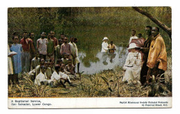 Postcard Baptist Missionary Society Lower Congo San Salvador A Baptismal Service Social History Unposted - Missions