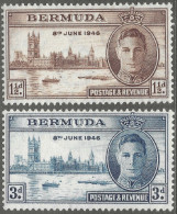 Bermuda. 1946 Victory. MH Complete Set. SG 123-124 - Bermuda