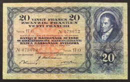 Svizzera Suisse Switzerland 20 Francs Franken Franchi 1944 LOTTO 1120 - Zwitserland