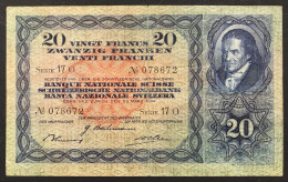 Svizzera Suisse Switzerland 20 Francs Franken Franchi 1944 LOTTO 1120 - Suiza
