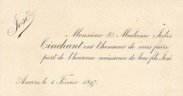 1897 Tinchant Fabriquant Cigares Havane à Anvers - Birth & Baptism