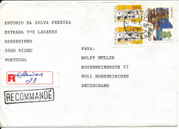 Portugal Registered Cover Sent To Germany 15-1-1992 (the Cover Is Bended) - Cartas & Documentos