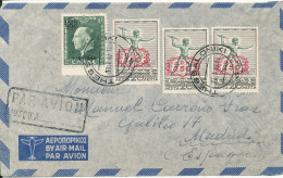 Greece Air Mail Cover Sent To Spain 11-1-1947 - Cartas & Documentos