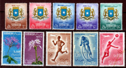 SALE !! 50 % OFF !! ⁕ Somalia 1955 - 1958 (Italy) ⁕ Coat Of Arms, Flowers, Sport ⁕ 9v MNH + 1v Used - Etiopía