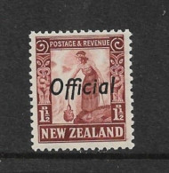 NEW ZEALAND 1936 1½d OFFICIAL SG O122 PERF 14 X 13½ UNMOUNTED MINT - Dienstmarken