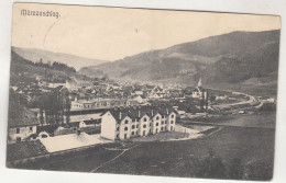 D5348) MÜRZZUSCHLAG - Häuser Details Im Vordergrund Und Blick über Fluss U. Kirche 1907 - Mürzzuschlag