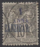 France-Offices In Zanzibar Sc# 19 Used 1896-1900 1a On 10c Overprint - Gebraucht