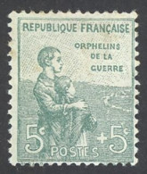 France Sc# B4 MH 1919 5c + 5c War Orphans - Neufs