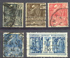 France Sc# 258-262 Used (b) 1930-1931 Colonial Exposition Issue - Usati