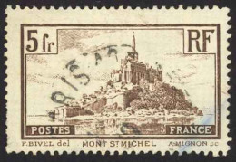 France Sc# 249 Used (a) 1929-1933 5fr Brn Mont-Saint-Michel - Usati